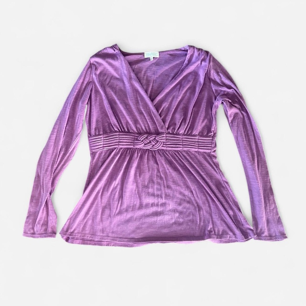 Whimsy Y2K Empire Waist Babydoll Top Purple See Measurements